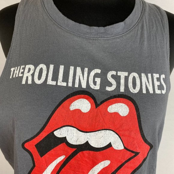 Bravado Juniors L (11/13) The Rolling Stones Graphic Band Tank Top Rounded Hems - Picture 3 of 11